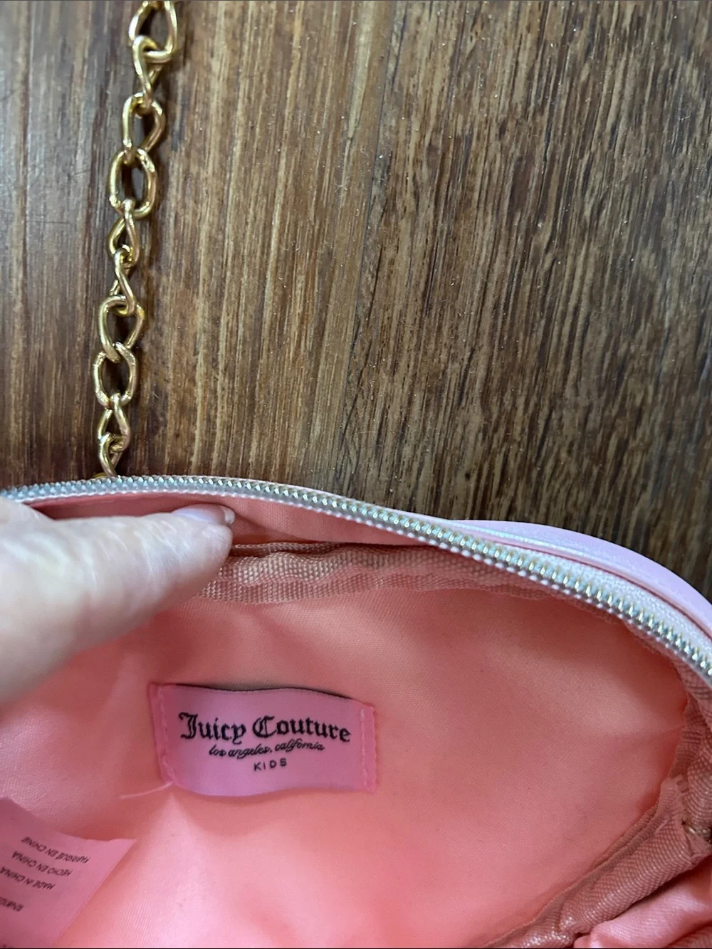 Juicy Couture Pink Iridescent Strawberry Heart Crossbody